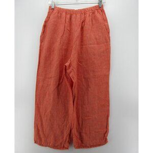 Flax Pants Small Linen Wide Leg Crop Trousers Lagenlook Cottagecore